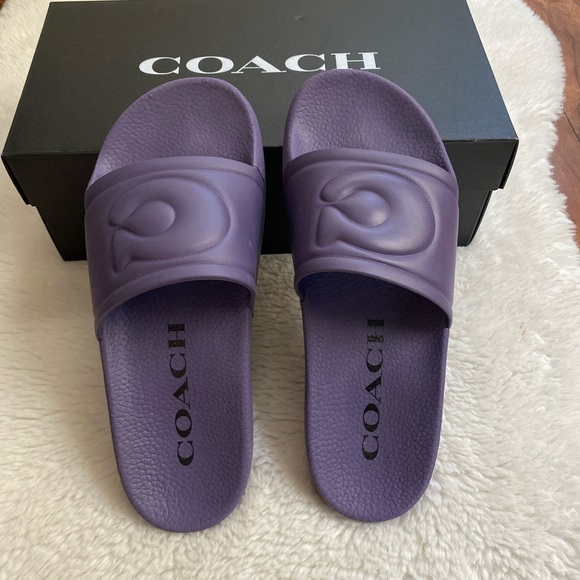 COACH sandal purple slides size 7 - Picture 1 of 3